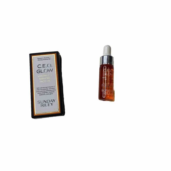 Sunday Riley CEO Glow Vitamin C + TURMERIC FACE OIL Primrose Skin .17 oz/5mL New - Picture 1 of 6